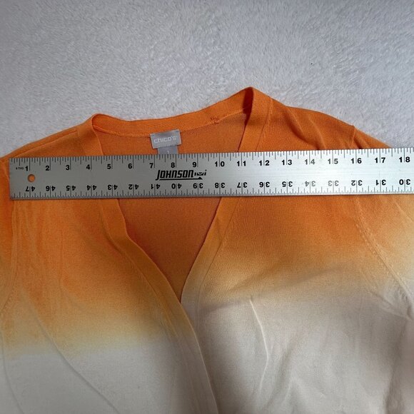 Chico's Womens Open Front Ombré Knit Cardigan Sweater Size 1, Medium Orange Pink - Picture 5 of 8